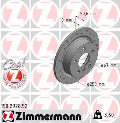 Zimmermann 150.2928.52 - Brzdový kotúč -