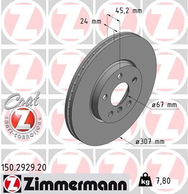 Zimmermann 150.2929.20 - Brzdový kotúč -