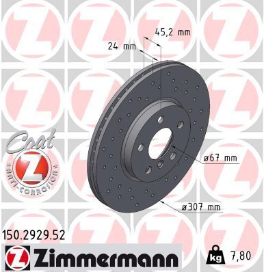 Zimmermann 150.2929.52 - Brzdový kotúč -