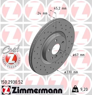 Zimmermann 150.2930.52 - Brzdový kotúč -