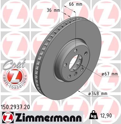Zimmermann 150.2937.20 - Brzdový kotúč -