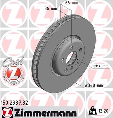 Zimmermann 150.2937.32 - Brzdový kotúč -