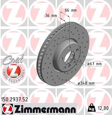Zimmermann 150.2937.52 - Brzdový kotúč -