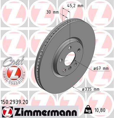 Zimmermann 150.2939.20 - Brzdový kotúč -