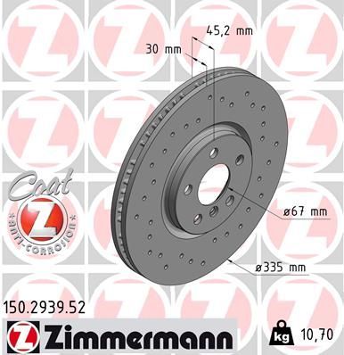 Zimmermann 150.2939.52 - Brzdový kotúč -