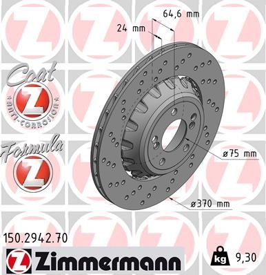 Zimmermann 150.2942.70 - Brzdový kotúč -
