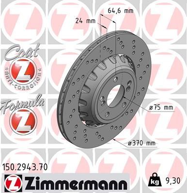 Zimmermann 150.2943.70 - Brzdový kotúč -