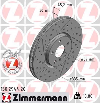 Zimmermann 150.2944.20 - Brzdový kotúč -
