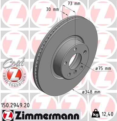 Zimmermann 150.2949.20 - Brzdový kotúč -