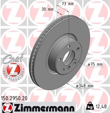 Zimmermann 150.2950.20 - Brzdový kotúč -