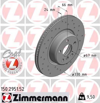 Zimmermann 150.2951.52 - Brzdový kotúč -
