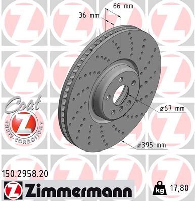 Zimmermann 150.2958.20 - Brzdový kotúč -