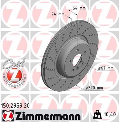 Zimmermann 150.2959.20 - Brzdový kotúč -