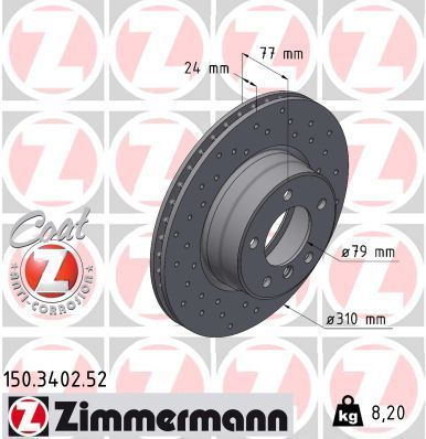Zimmermann 150.3402.52 - Brzdový kotúč -