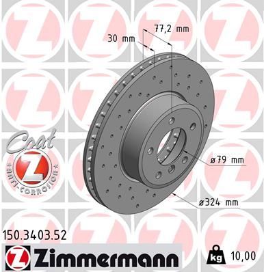 Zimmermann 150.3403.52 - Brzdový kotúč -