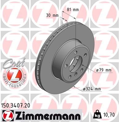 Zimmermann 150.3407.20 - Brzdový kotúč -