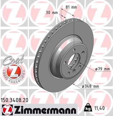 Zimmermann 150.3408.20 - Brzdový kotúč -