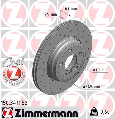 Zimmermann 150.3411.52 - Brzdový kotúč -