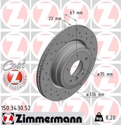 Zimmermann 150.3430.52 - Brzdový kotúč -