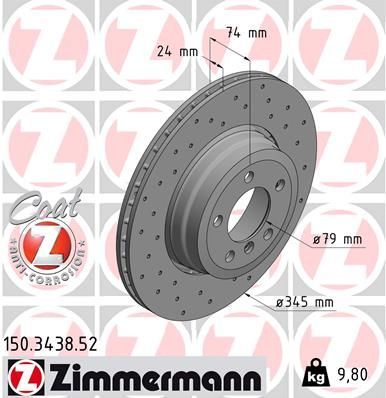 Zimmermann 150.3438.52 - Brzdový kotúč -