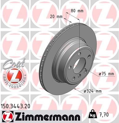 Zimmermann 150.3443.20 - Brzdový kotúč -