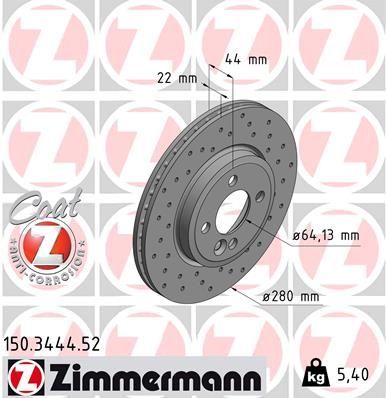 Zimmermann 150.3444.52 - Brzdový kotúč -