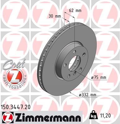 Zimmermann 150.3447.20 - Brzdový kotúč -