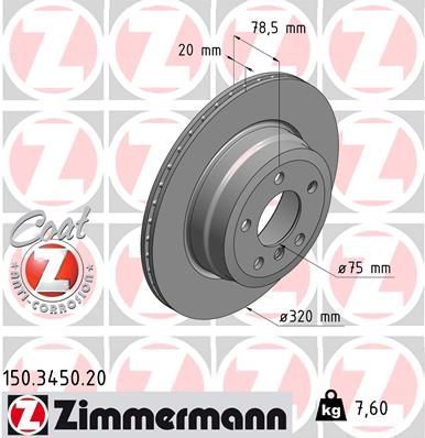 Zimmermann 150.3450.20 - Brzdový kotúč -