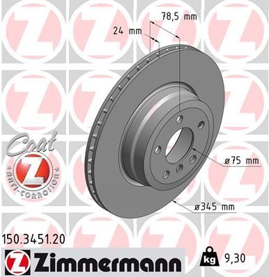 Zimmermann 150.3451.20 - Brzdový kotúč -