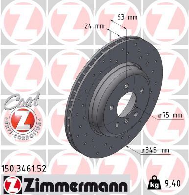 Zimmermann 150.3461.52 - Brzdový kotúč -