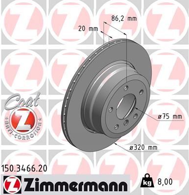 Zimmermann 150.3466.20 - Brzdový kotúč -