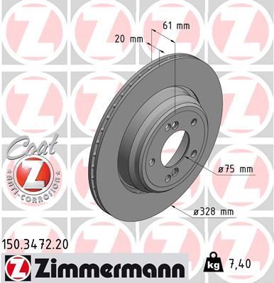Zimmermann 150.3472.20 - Brzdový kotúč -