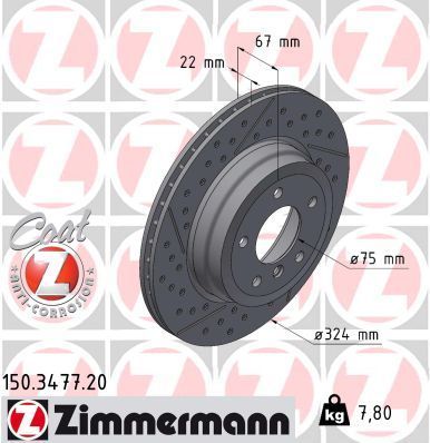 Zimmermann 150.3477.20 - Brzdový kotúč -