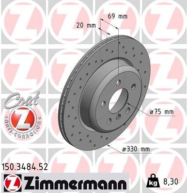 Zimmermann 150.3484.52 - Brzdový kotúč -