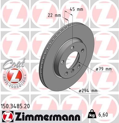 Zimmermann 150.3485.20 - Brzdový kotúč -