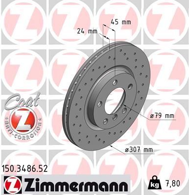 Zimmermann 150.3486.52 - Brzdový kotúč -