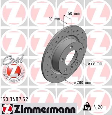 Zimmermann 150.3487.52 - Brzdový kotúč -