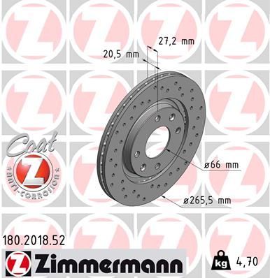 Zimmermann 180.2018.52 - Brzdový kotúč -