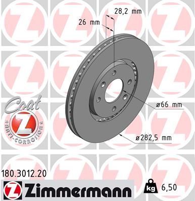 Zimmermann 180.3012.20 - Brzdový kotúč -