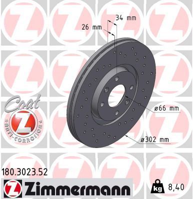 Zimmermann 180.3023.52 - Brzdový kotúč -