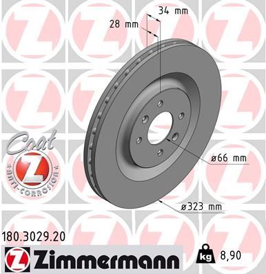 Zimmermann 180.3029.20 - Brzdový kotúč -