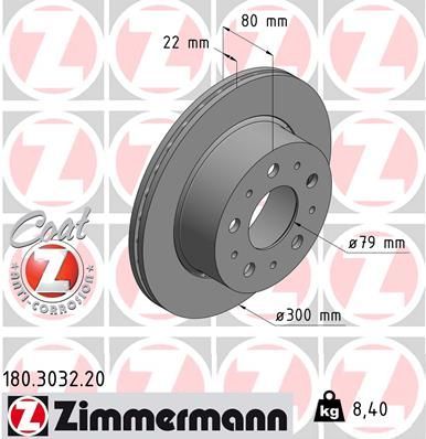 Zimmermann 180.3032.20 - Brzdový kotúč -