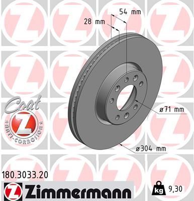 Zimmermann 180.3033.20 - Brzdový kotúč -