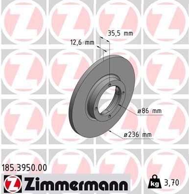 Zimmermann 185.3950.00 - Brzdový kotúč -