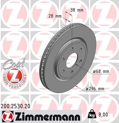 Zimmermann 200.2530.20 - Brzdový kotúč -