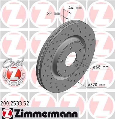 Zimmermann 200.2533.52 - Brzdový kotúč -