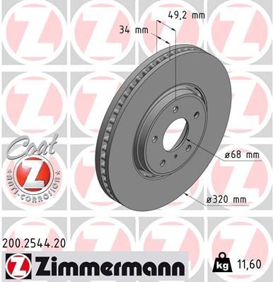 Zimmermann 200.2544.20 - Brzdový kotúč -