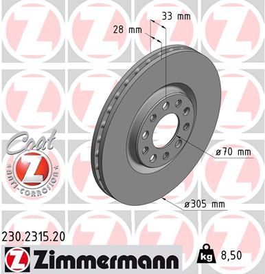 Zimmermann 230.2315.20 - Brzdový kotúč -
