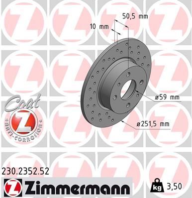 Zimmermann 230.2352.52 - Brzdový kotúč -