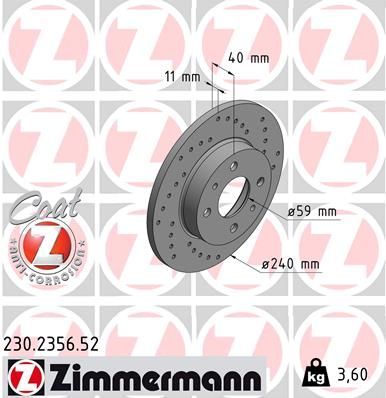 Zimmermann 230.2356.52 - Brzdový kotúč -